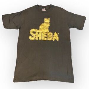 Vintage Sheba Single Stitch Cat Food Metallic USA Logo Shirt T-Shirt Rare Grey